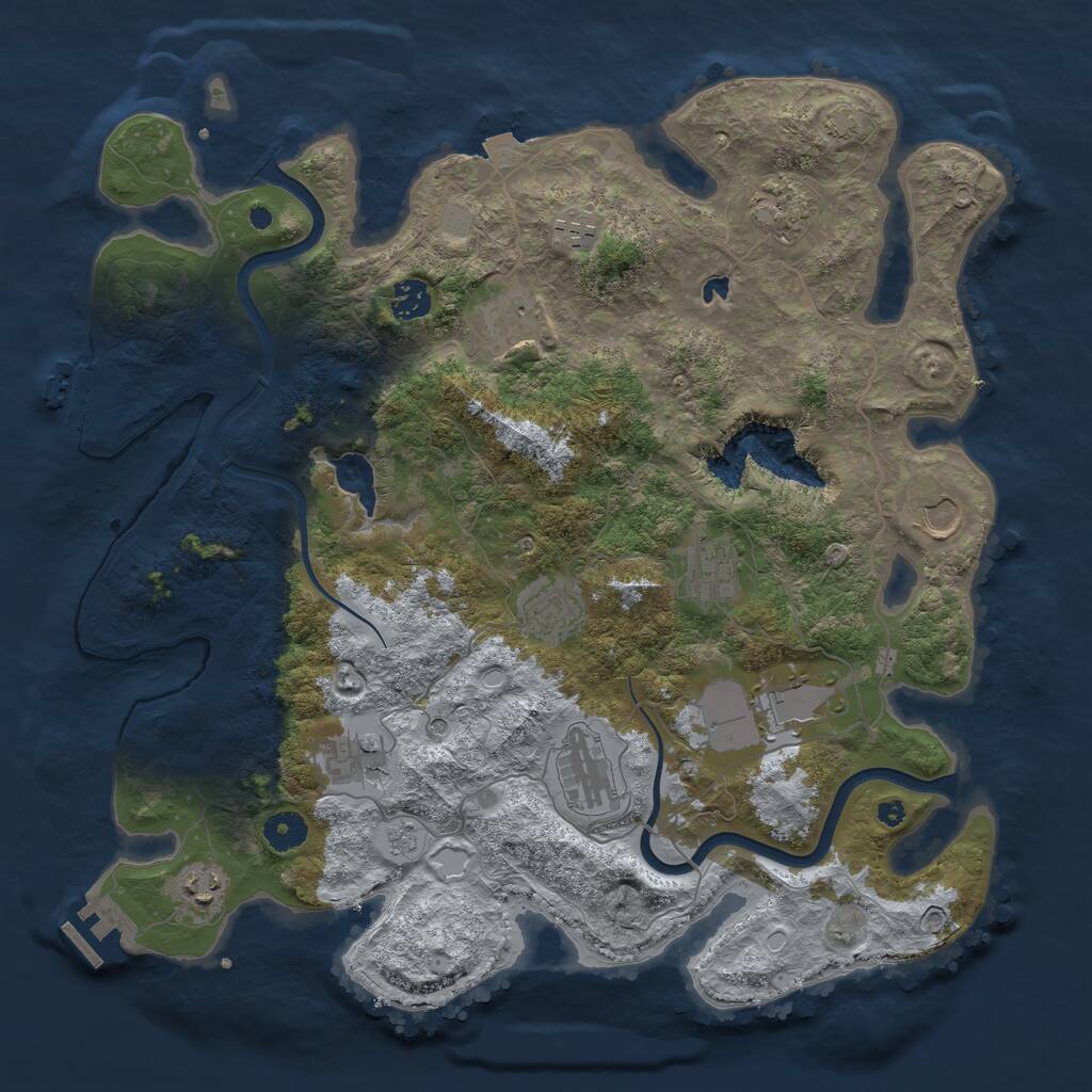 Rust Map: Procedural Map, Size: 4000, Seed: 1884803014, 17 Monuments