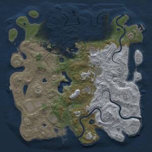 Thumbnail Rust Map: Procedural Map, Size: 4500, Seed: 1723366534, 17 Monuments