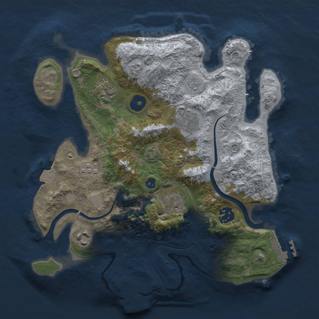 Rust Map: Procedural Map, Size: 3000, Seed: 5491, 12 Monuments