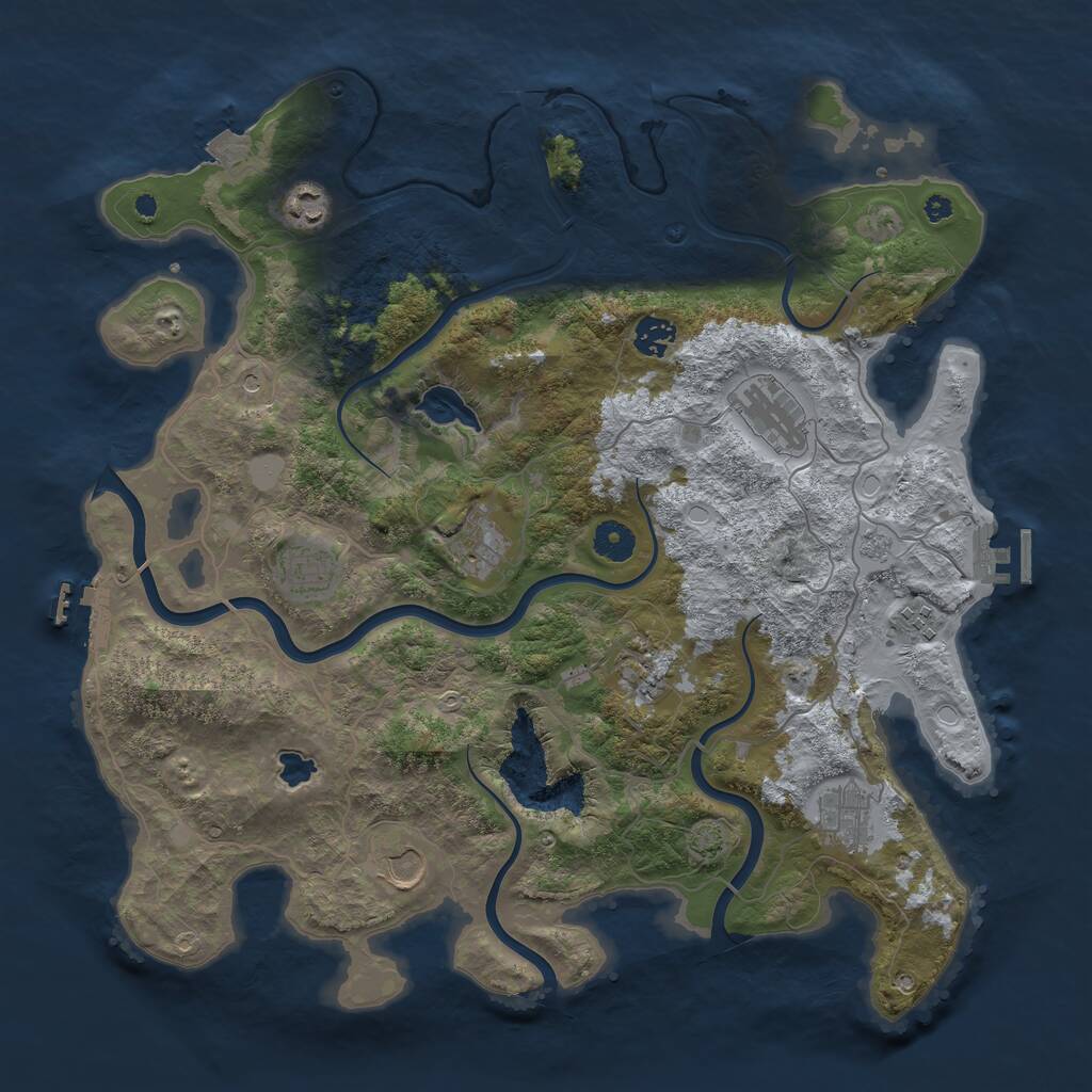 Rust Map: Procedural Map, Size: 4020, Seed: 247113611, 15 Monuments