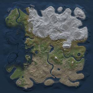 Thumbnail Rust Map: Procedural Map, Size: 4250, Seed: 697512345, 16 Monuments