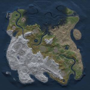 Thumbnail Rust Map: Procedural Map, Size: 3700, Seed: 761713477, 17 Monuments