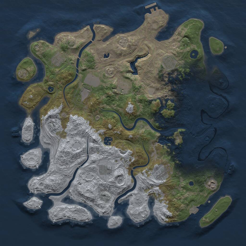 Rust Map: Procedural Map, Size: 4250, Seed: 210190, 16 Monuments