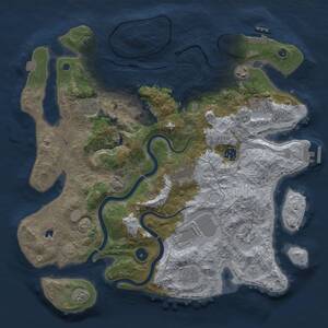 Thumbnail Rust Map: Procedural Map, Size: 4000, Seed: 1869558025, 16 Monuments