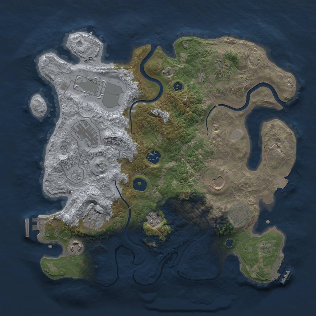 Rust Map: Procedural Map, Size: 3500, Seed: 15906712, 15 Monuments
