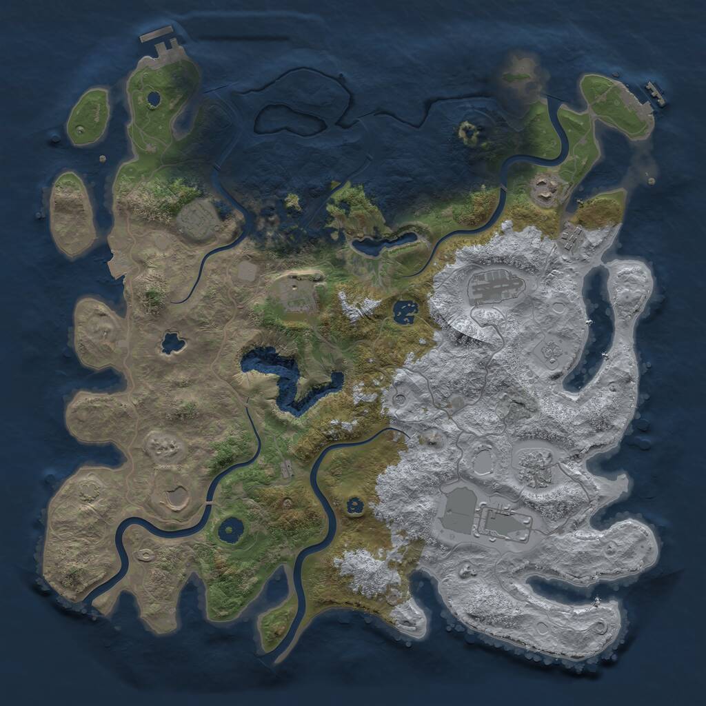 Rust Map: Procedural Map, Size: 4200, Seed: 654702370, 15 Monuments