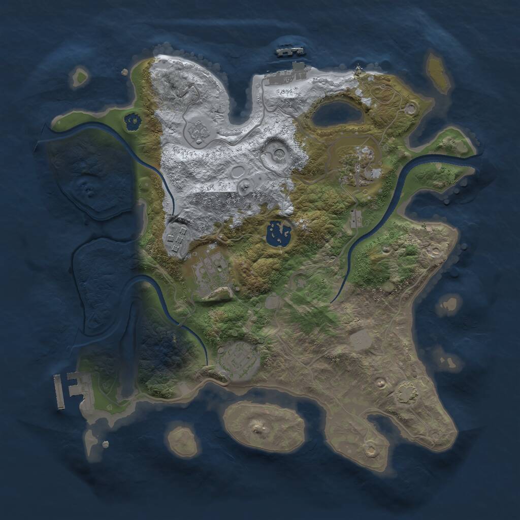 Rust Map: Procedural Map, Size: 3000, Seed: 249964452, 11 Monuments