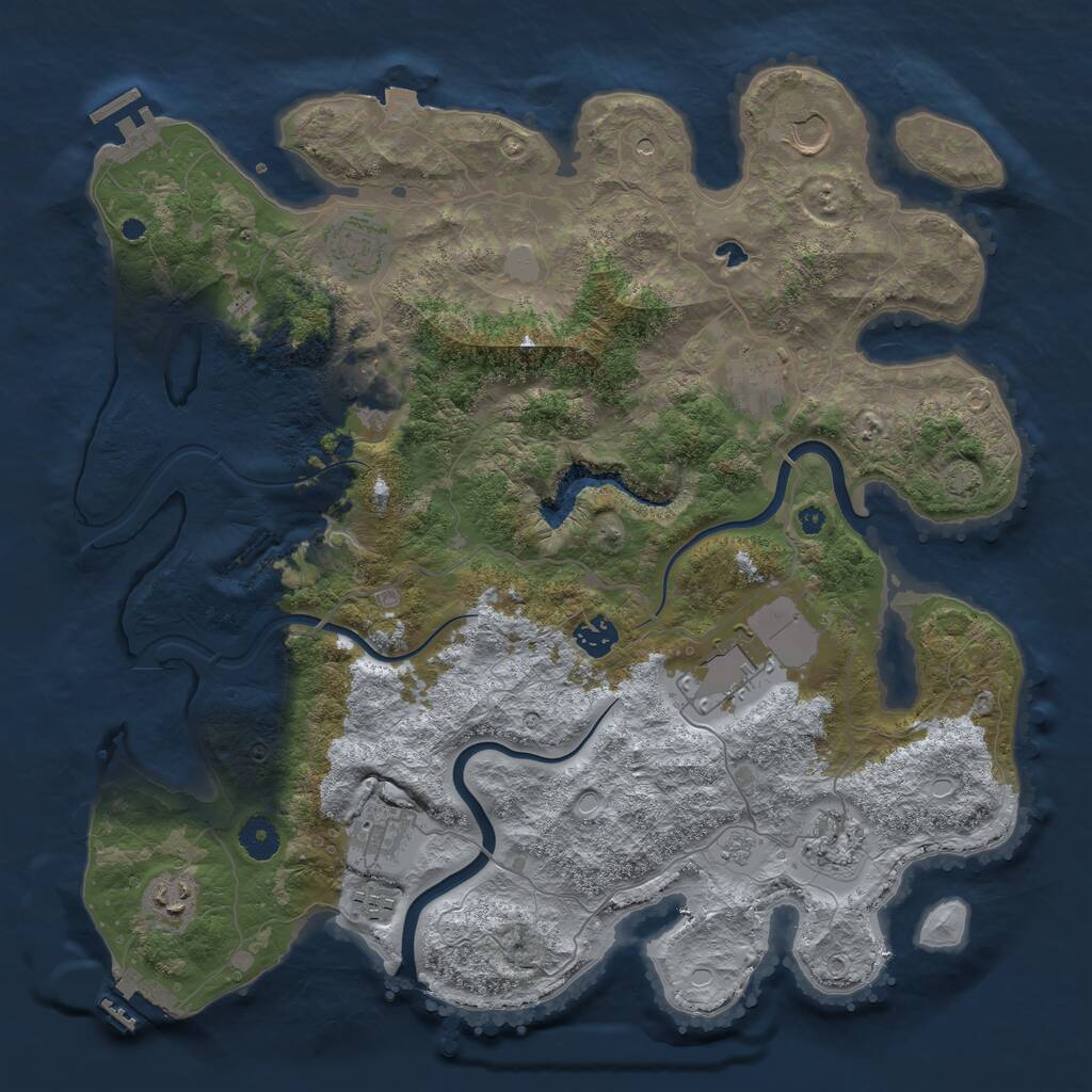 Rust Map: Procedural Map, Size: 4000, Seed: 1632220109, 16 Monuments