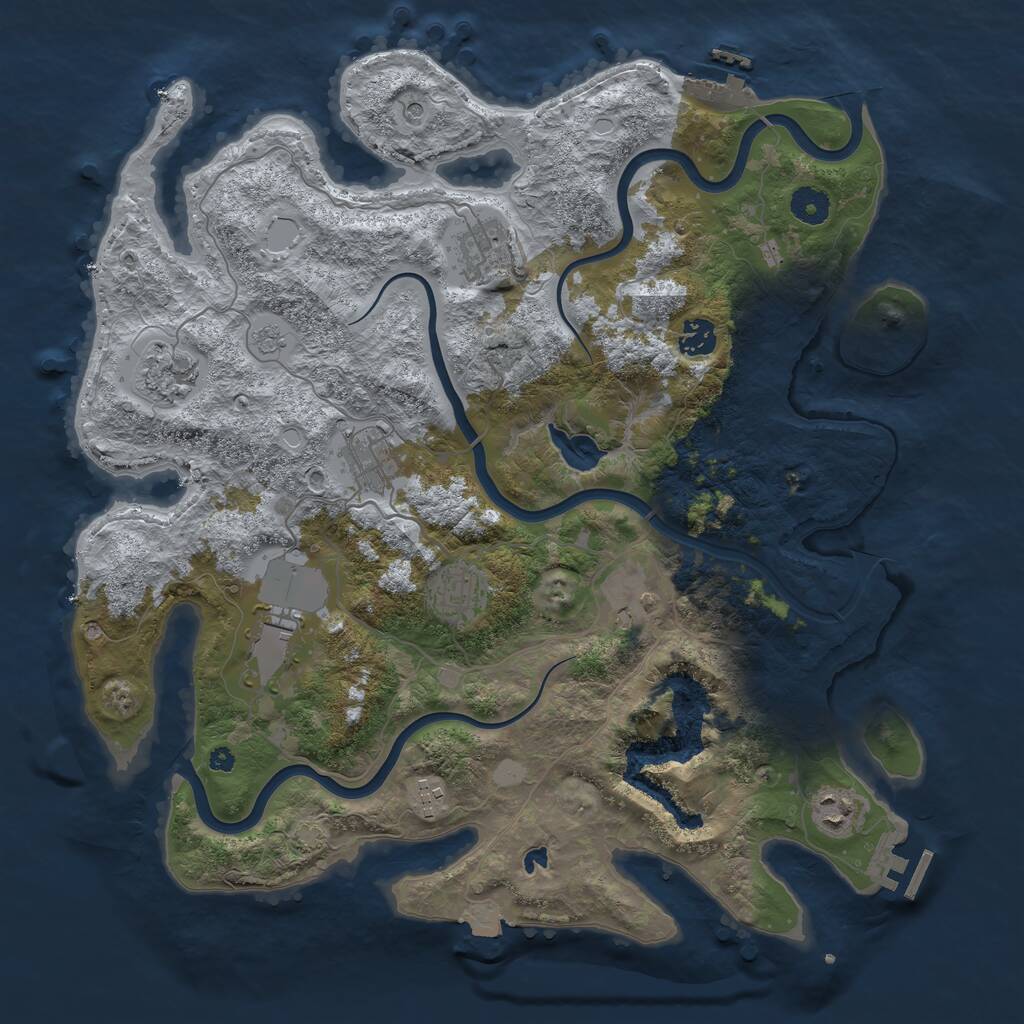 Rust Map: Procedural Map, Size: 4000, Seed: 1976366492, 15 Monuments