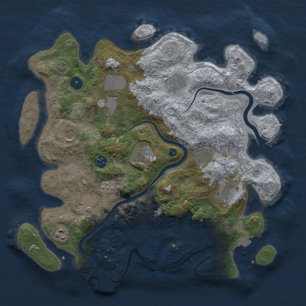 Rust Map: Procedural Map, Size: 3750, Seed: 1412347486, 15 Monuments