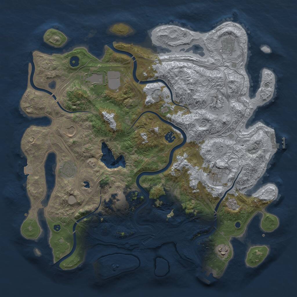 Rust Map: Procedural Map, Size: 4250, Seed: 735253125, 16 Monuments
