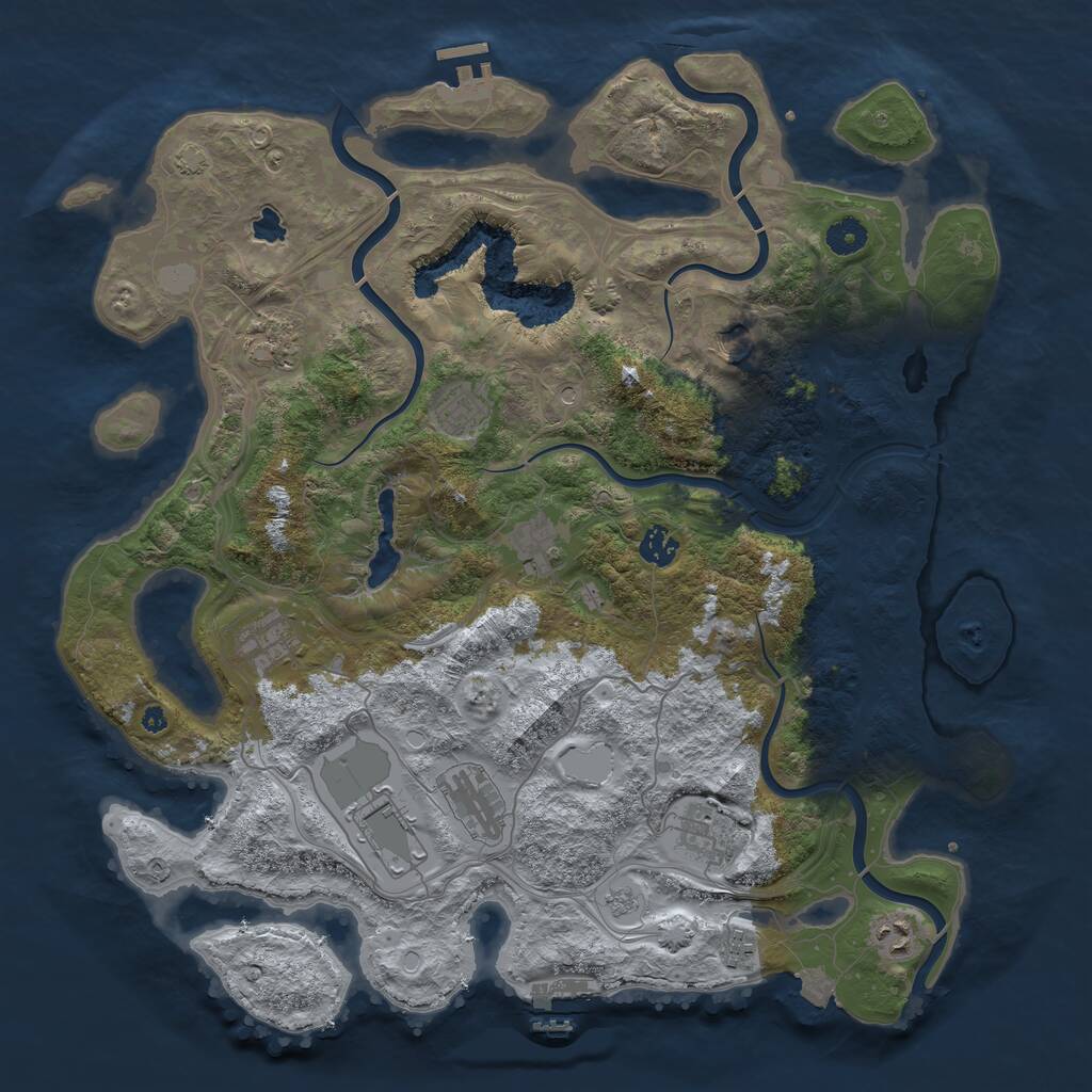 Rust Map: Procedural Map, Size: 4250, Seed: 532676582, 17 Monuments