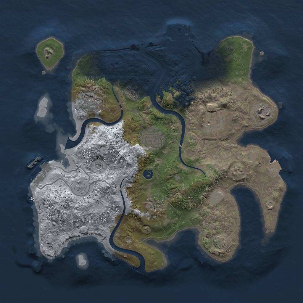 Rust Map: Procedural Map, Size: 3000, Seed: 1292410216, 11 Monuments