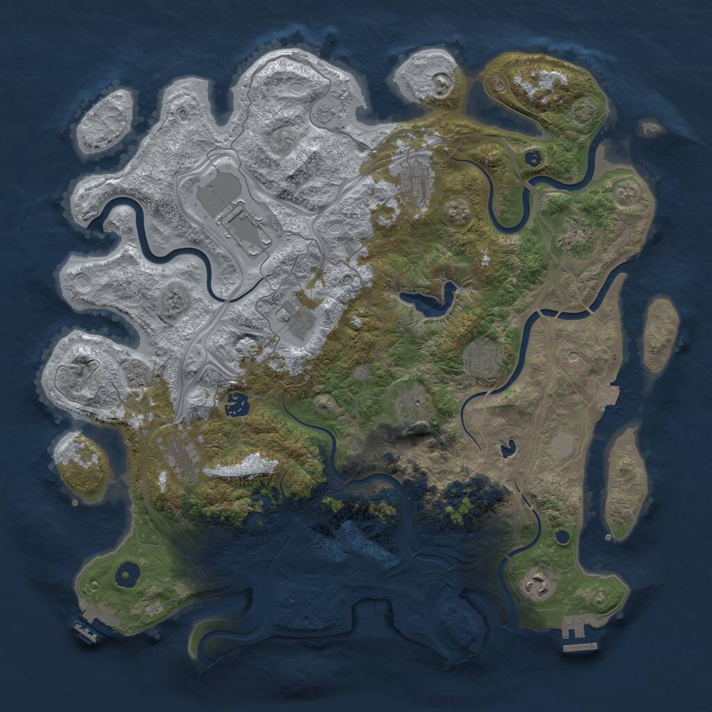 Rust Map: Procedural Map, Size: 4250, Seed: 58165812, 16 Monuments
