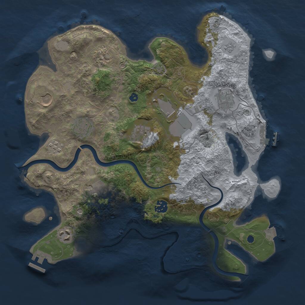 Rust Map: Procedural Map, Size: 3500, Seed: 78698, 16 Monuments