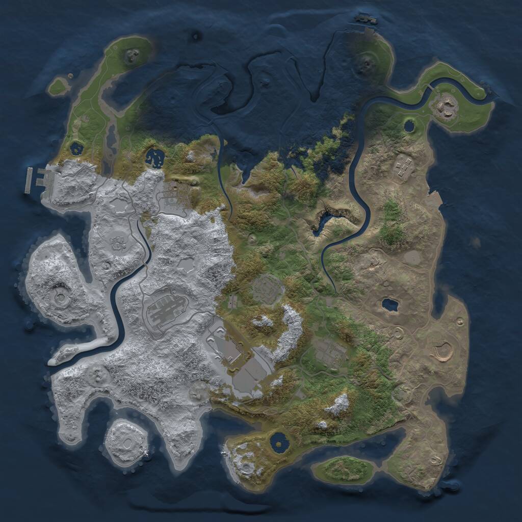 Rust Map: Procedural Map, Size: 4000, Seed: 56517799, 15 Monuments