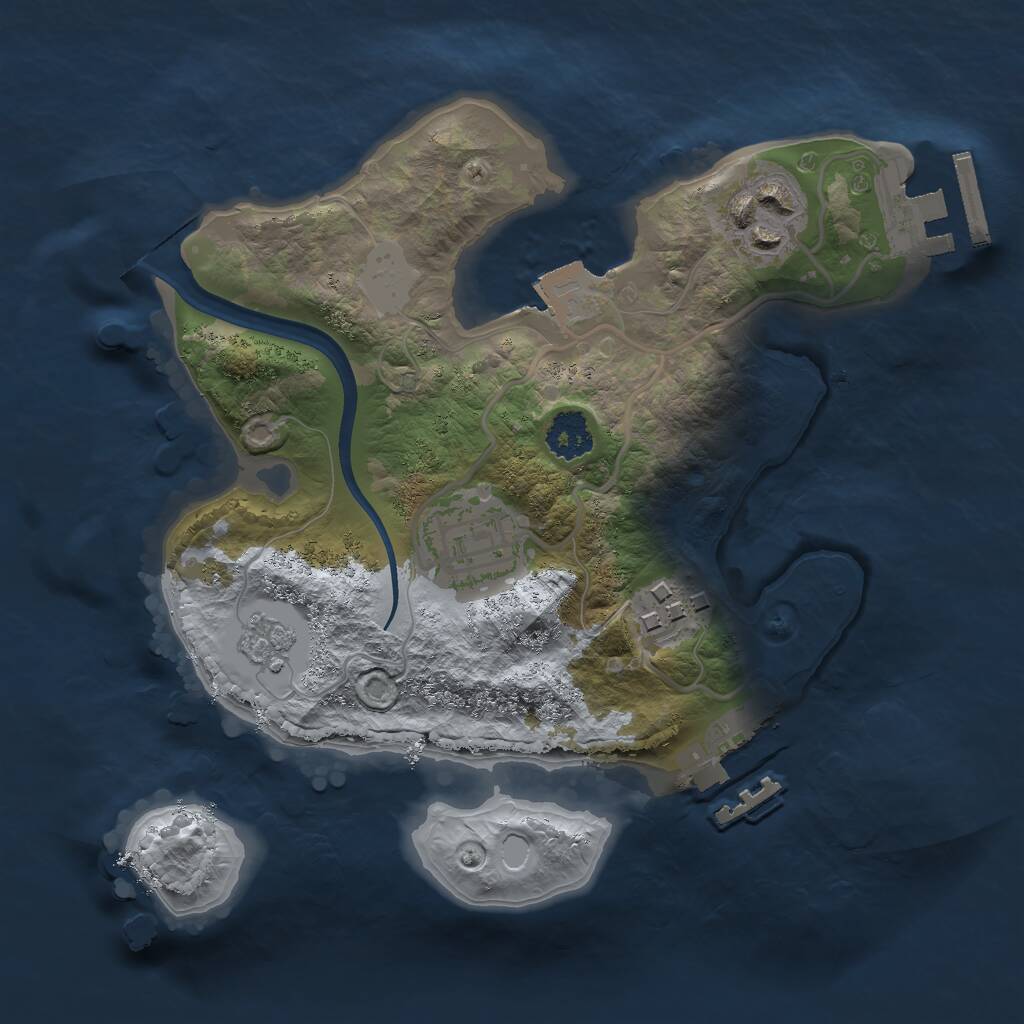 Rust Map: Procedural Map, Size: 2200, Seed: 500, 7 Monuments