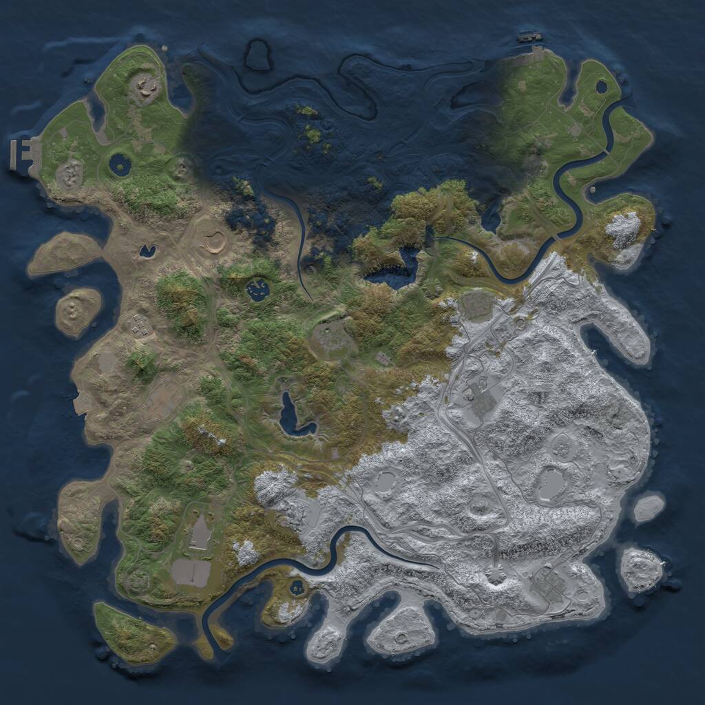 Rust Map: Procedural Map, Size: 4800, Seed: 490385543, 17 Monuments