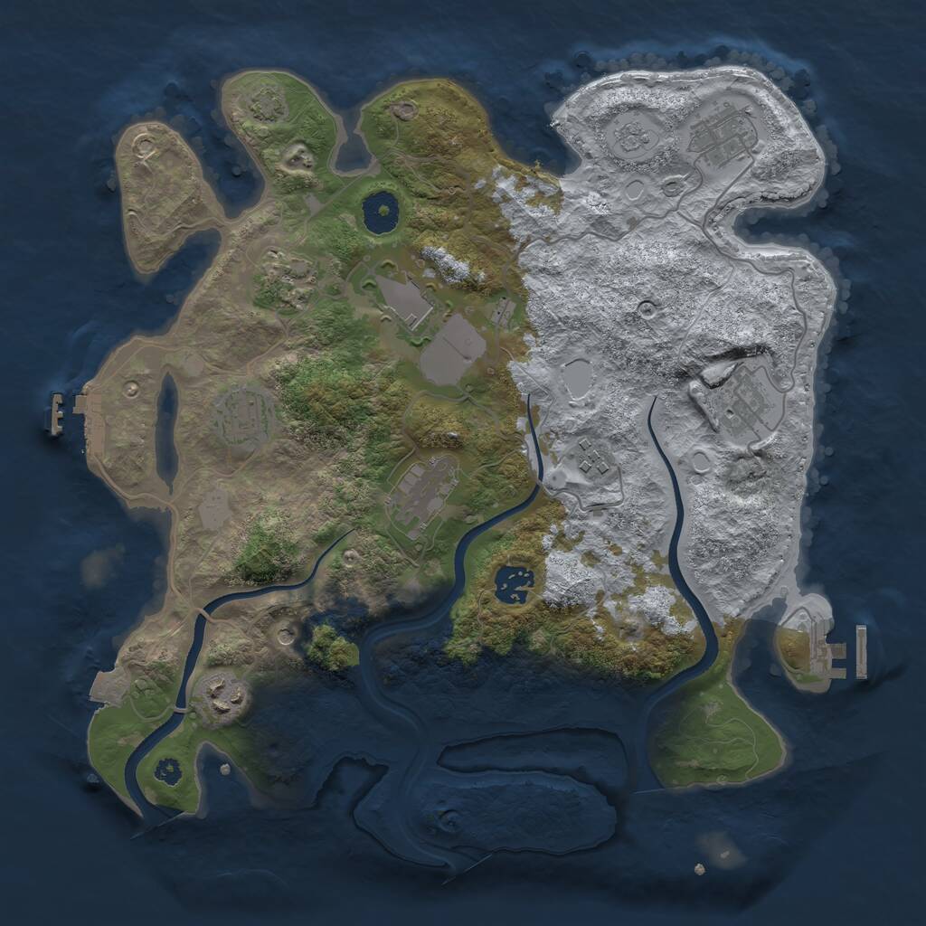 Rust Map: Procedural Map, Size: 3500, Seed: 715508298, 15 Monuments