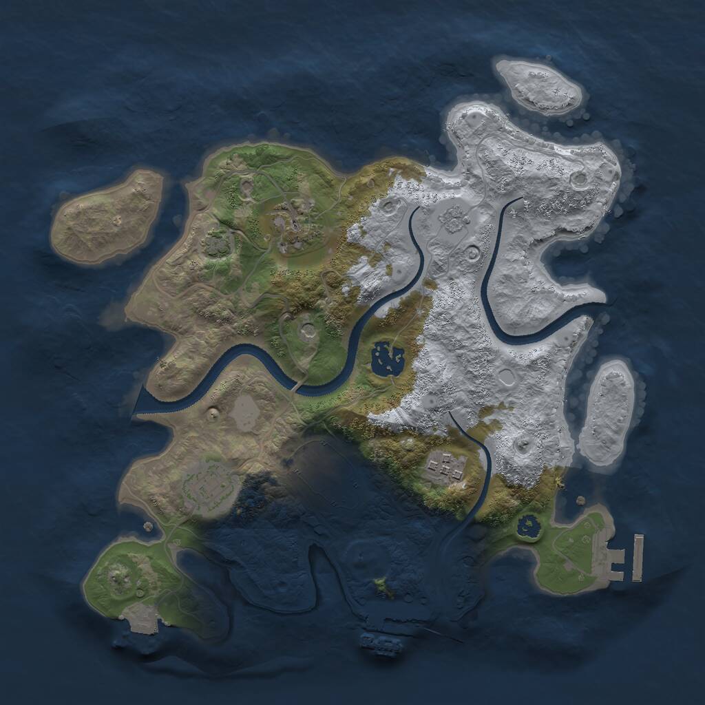 Rust Map: Procedural Map, Size: 3000, Seed: 1234125232, 11 Monuments