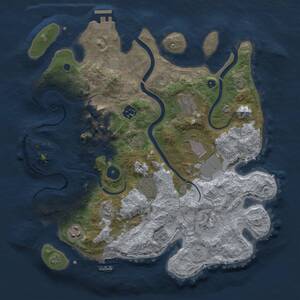 Thumbnail Rust Map: Procedural Map, Size: 3500, Seed: 214156654, 14 Monuments