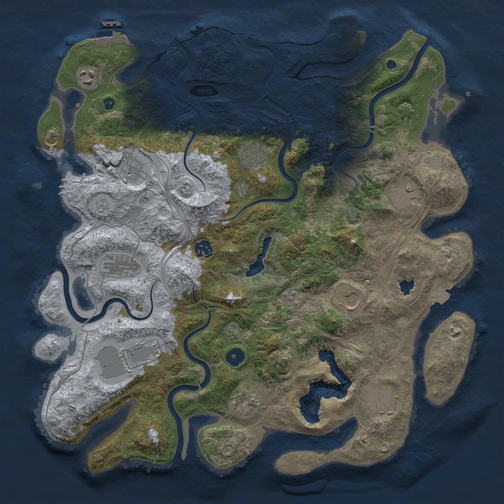 Rust Map: Procedural Map, Size: 4250, Seed: 53315345, 17 Monuments