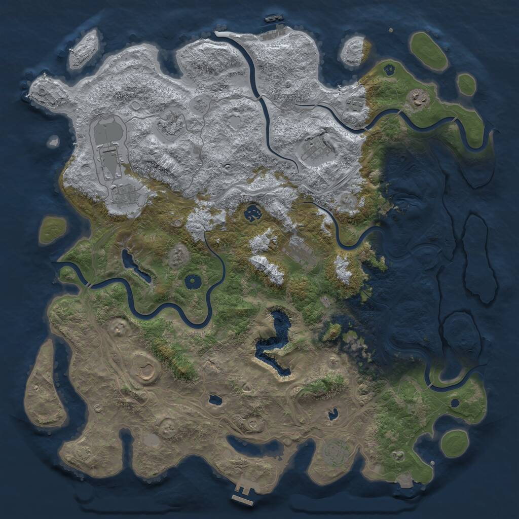 Rust Map: Procedural Map, Size: 4800, Seed: 1596678129, 17 Monuments