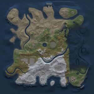 Thumbnail Rust Map: Procedural Map, Size: 3500, Seed: 1481081501, 13 Monuments