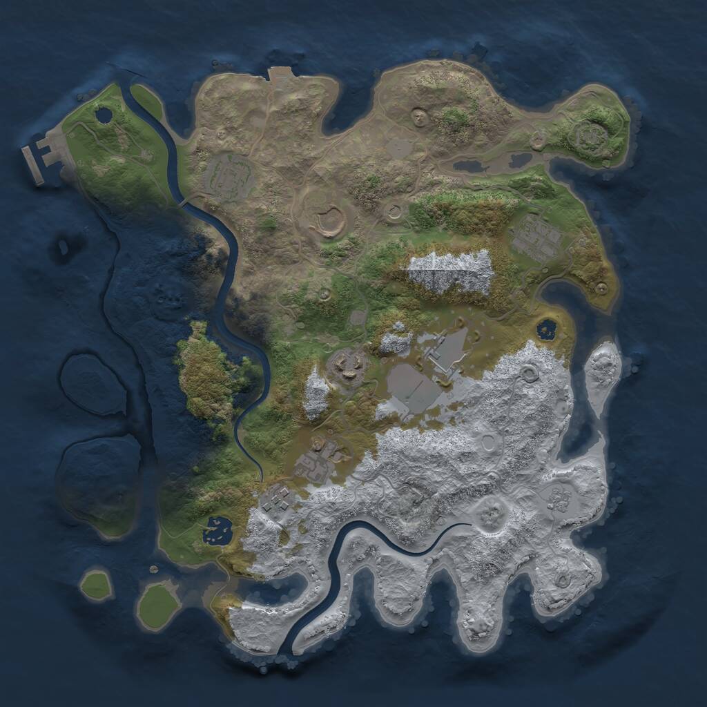 Rust Map: Procedural Map, Size: 3500, Seed: 1217391217, 13 Monuments