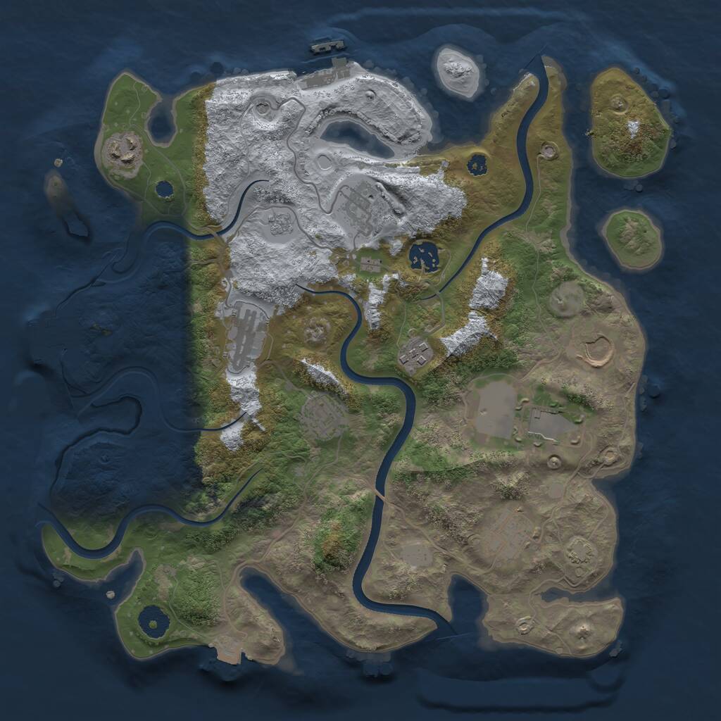 Rust Map: Procedural Map, Size: 3500, Seed: 20627827, 15 Monuments