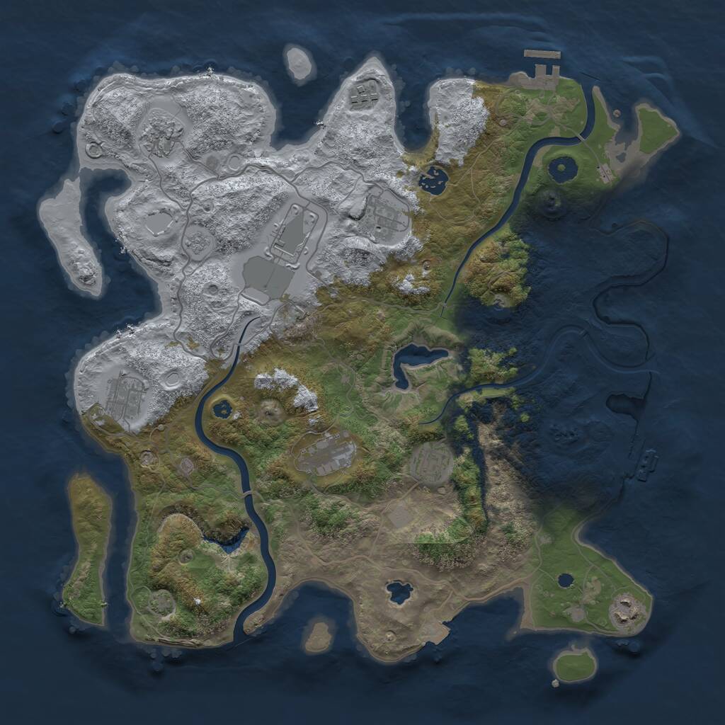 Rust Map: Procedural Map, Size: 4000, Seed: 792919067, 15 Monuments