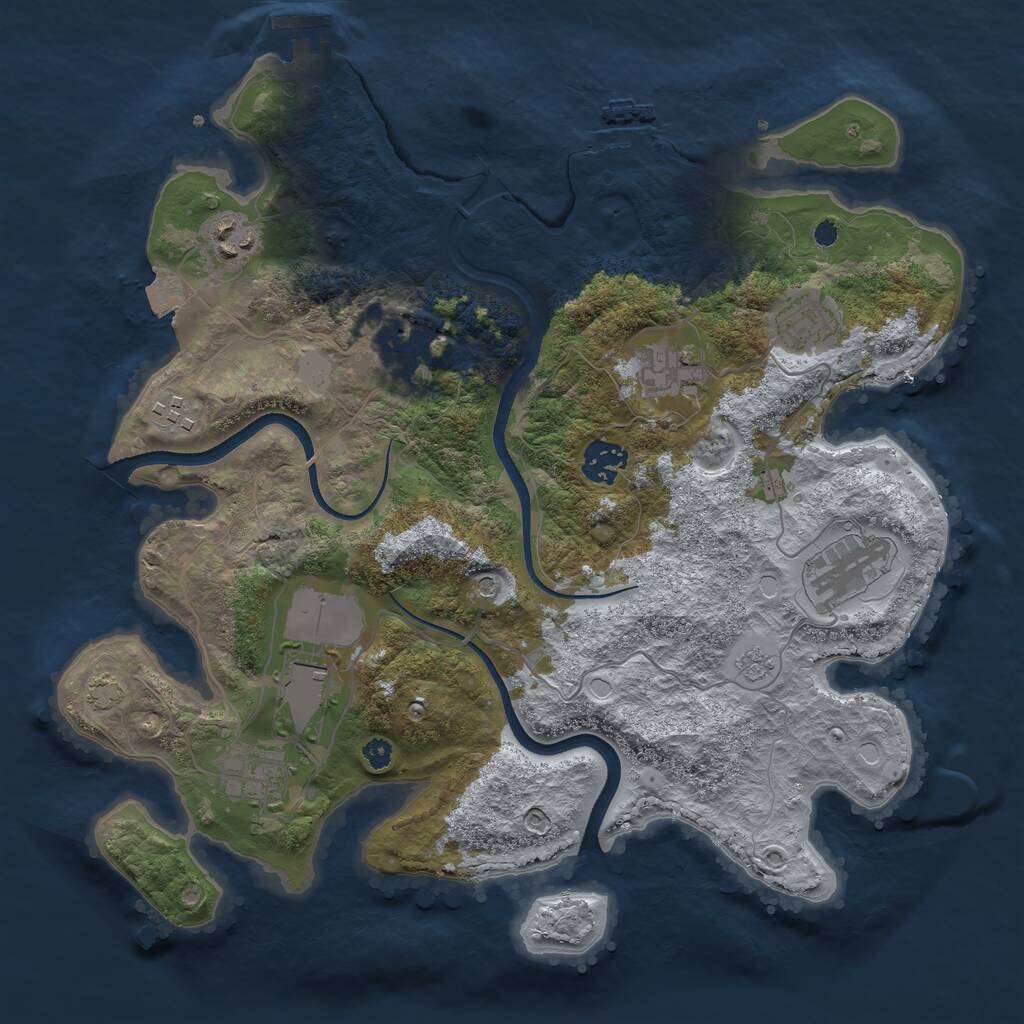 Rust Map: Procedural Map, Size: 3500, Seed: 1437642754, 15 Monuments