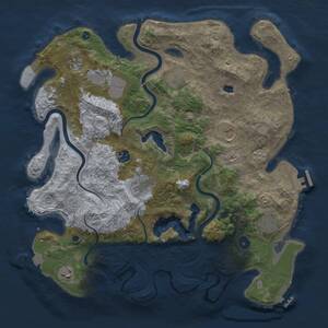 Thumbnail Rust Map: Procedural Map, Size: 4000, Seed: 756352224, 15 Monuments