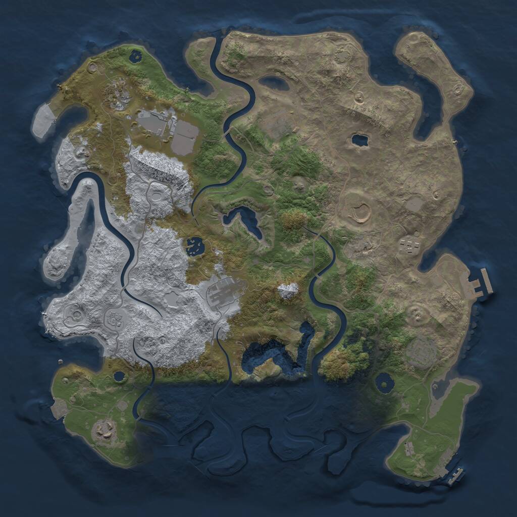 Rust Map: Procedural Map, Size: 4000, Seed: 756352224, 15 Monuments