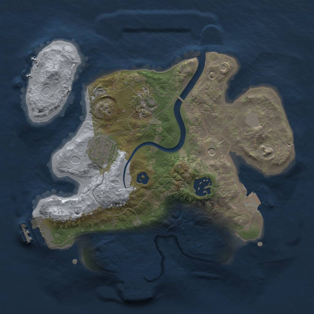 Rust Map: Procedural Map, Size: 2500, Seed: 234043220, 7 Monuments
