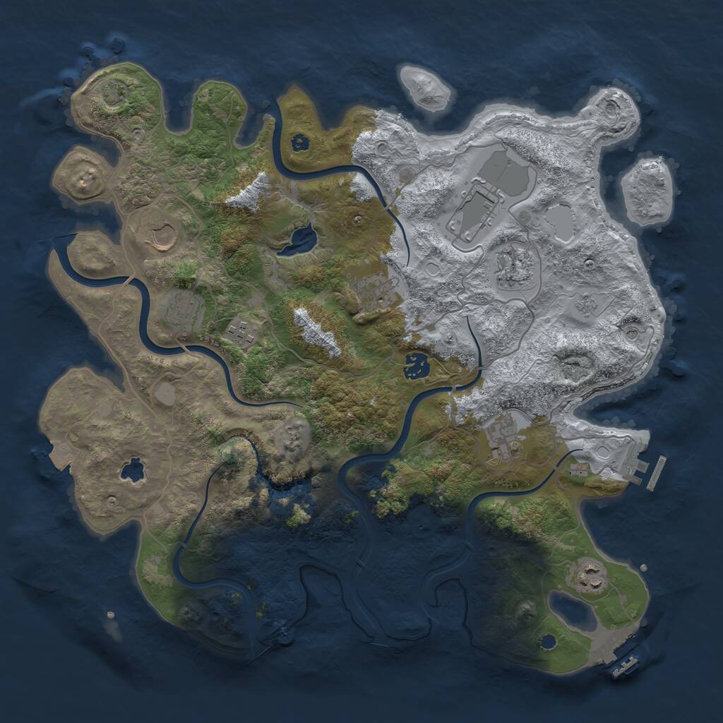 Rust Map: Procedural Map, Size: 4000, Seed: 330265039, 15 Monuments