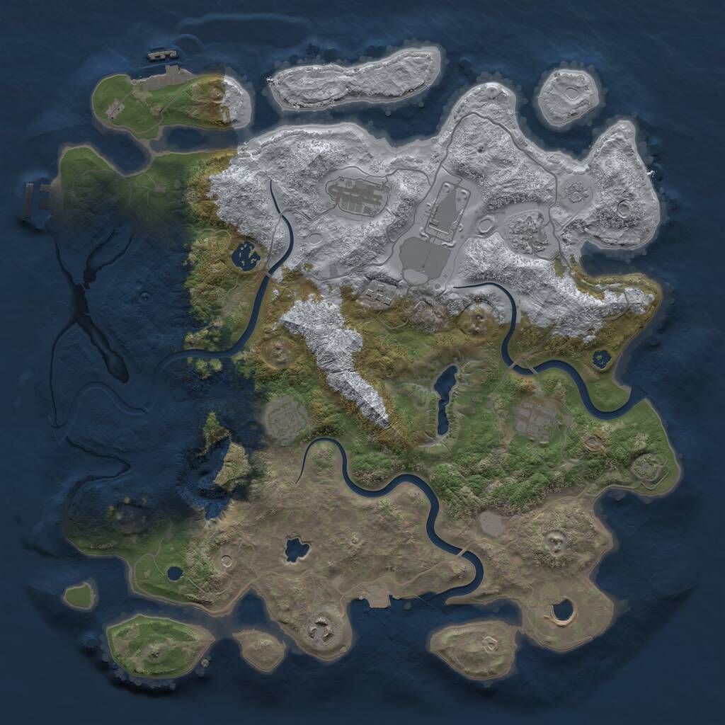 Rust Map: Procedural Map, Size: 4000, Seed: 278953974, 15 Monuments