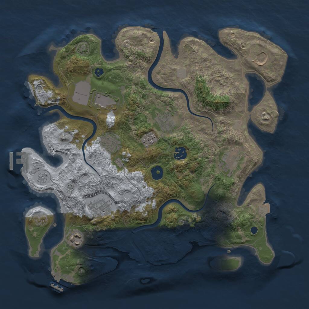 Rust Map: Procedural Map, Size: 3500, Seed: 1319054979, 15 Monuments