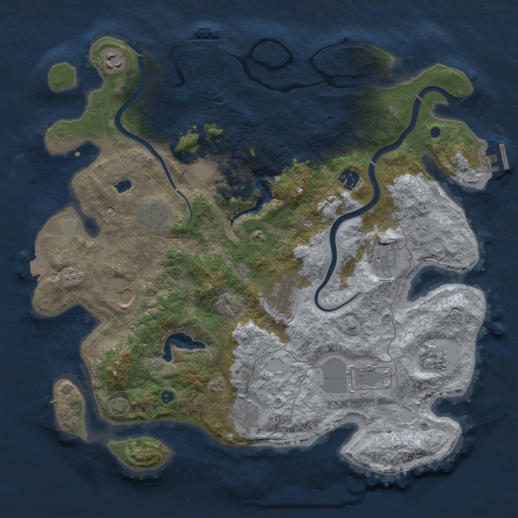 Rust Map: Procedural Map, Size: 4000, Seed: 1527820981, 17 Monuments