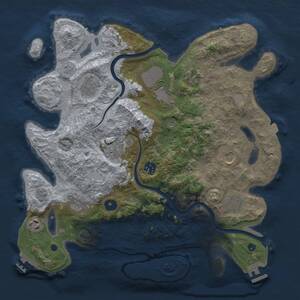 Thumbnail Rust Map: Procedural Map, Size: 3700, Seed: 1710282180, 16 Monuments