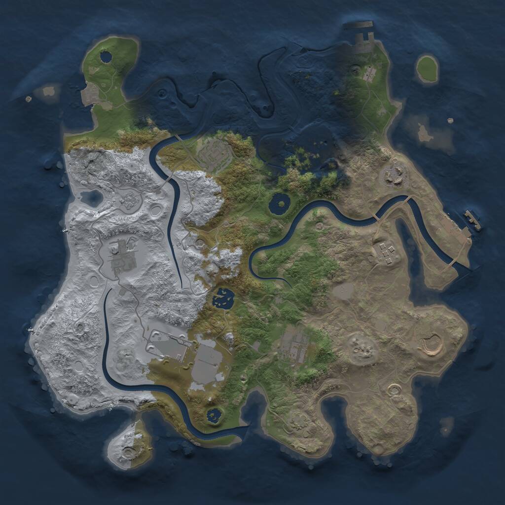 Rust Map: Procedural Map, Size: 3500, Seed: 1878677360, 15 Monuments