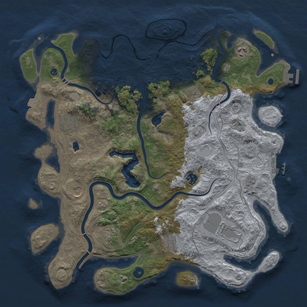Rust Map: Procedural Map, Size: 4250, Seed: 774686442, 15 Monuments