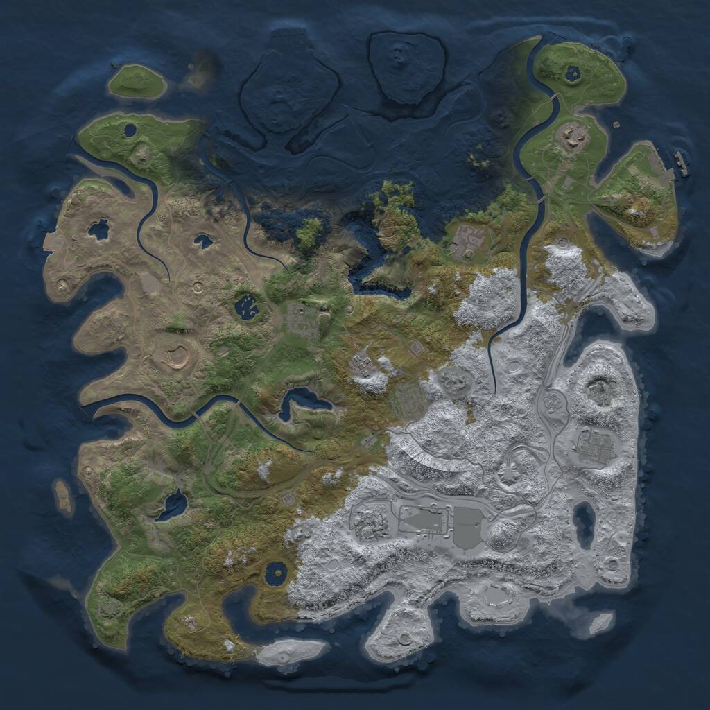 Rust Map: Procedural Map, Size: 4500, Seed: 311390002, 16 Monuments