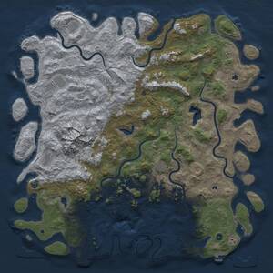 Thumbnail Rust Map: Procedural Map, Size: 6000, Seed: 574700616, 17 Monuments
