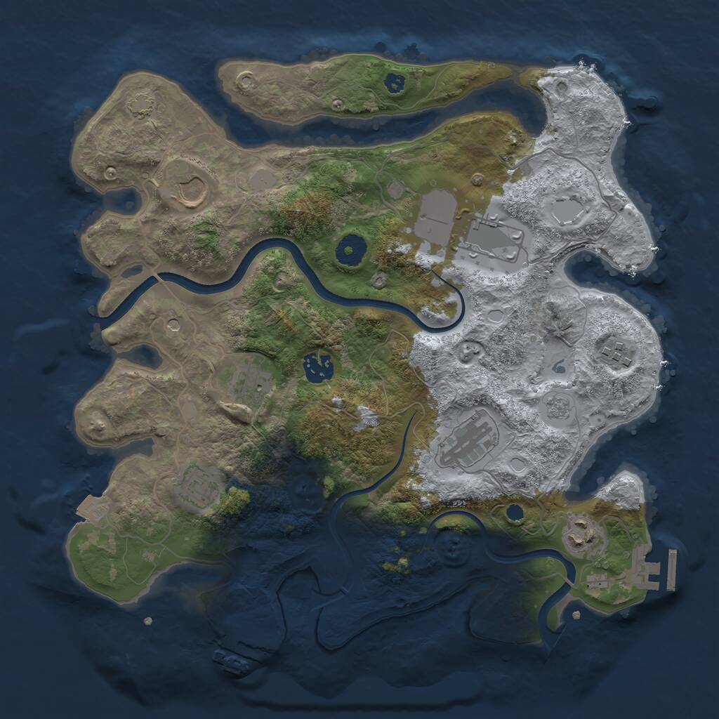 Rust Map: Procedural Map, Size: 3500, Seed: 1438956588, 14 Monuments