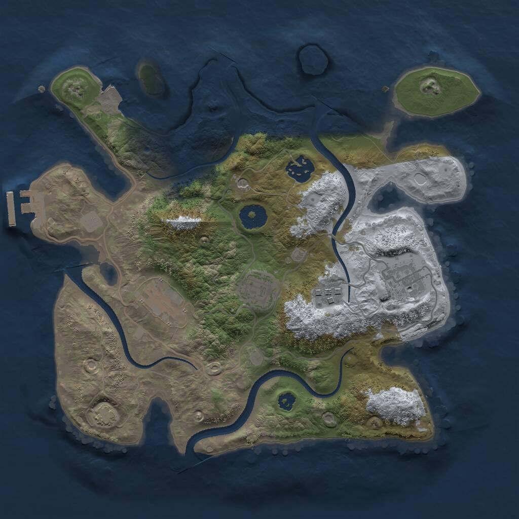 Rust Map: Procedural Map, Size: 3000, Seed: 1880007448, 9 Monuments