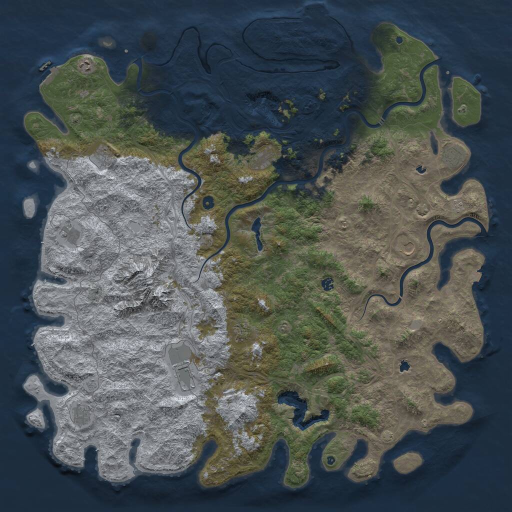 Rust Map: Procedural Map, Size: 6000, Seed: 1326546472, 17 Monuments