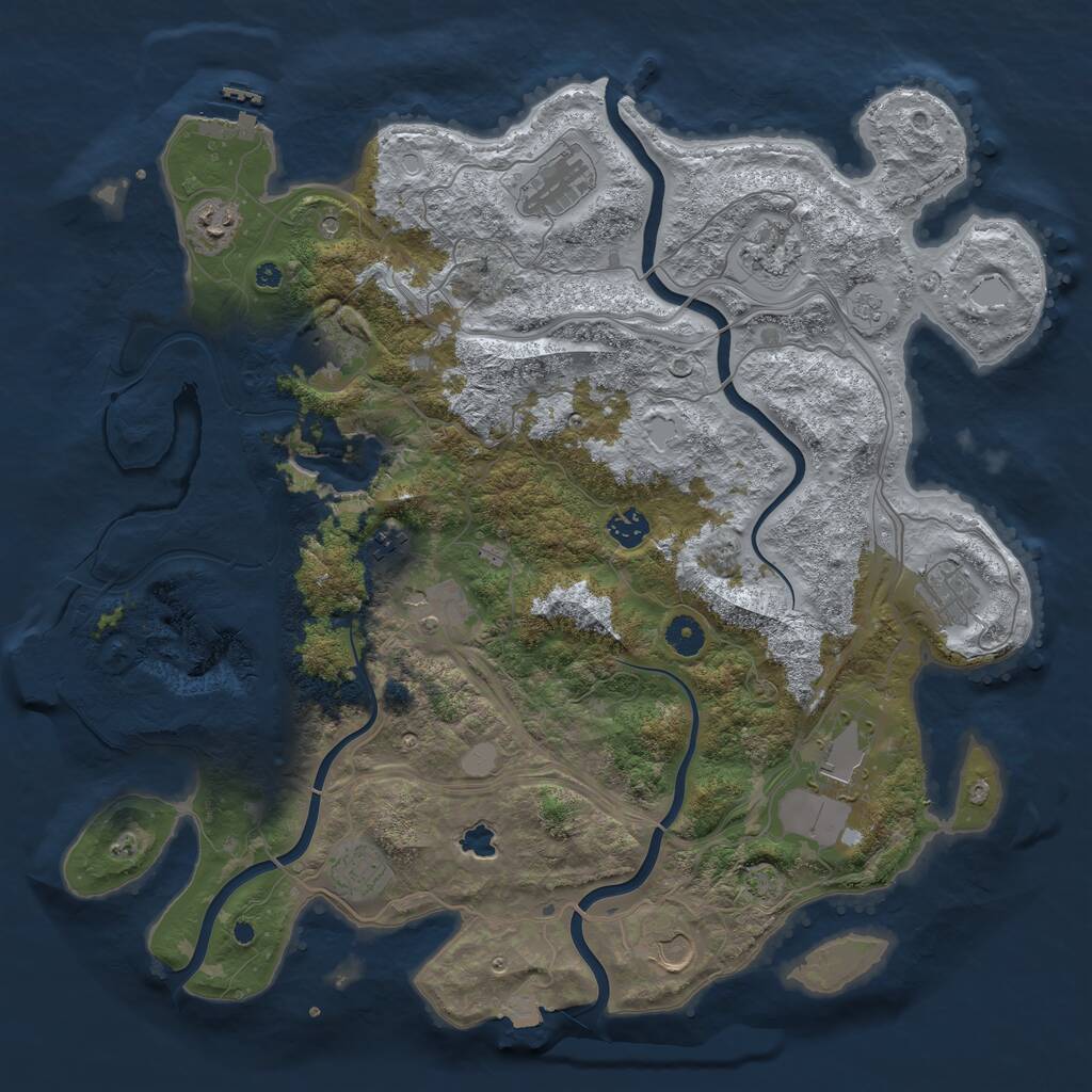 Rust Map: Procedural Map, Size: 4250, Seed: 1506041084, 17 Monuments