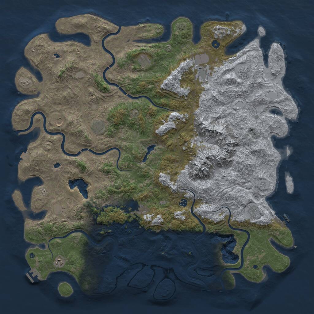 Rust Map: Procedural Map, Size: 5800, Seed: 113658857, 17 Monuments