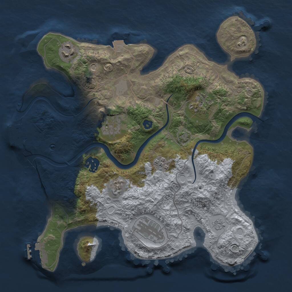 Rust Map: Procedural Map, Size: 3001, Seed: 49895, 12 Monuments